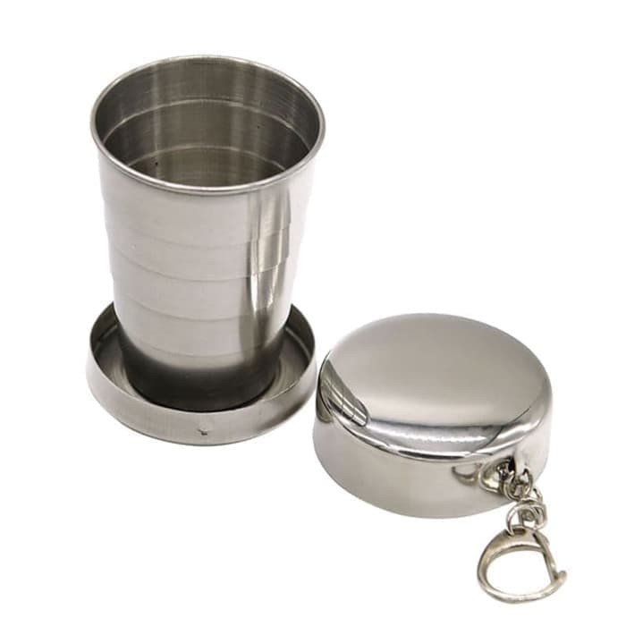 Gelas Lipat Stainless Portable Camping Folded Cup Stainless Steel Gelas Camping Stenlis Gelas Lipat 
