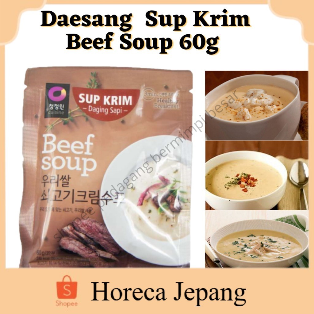 

Daesang Beef Soup Daging Sapi 60g/ Krim Daging Sapi/ Daesang Instant Soup Beef/ Cung Jung one Beef