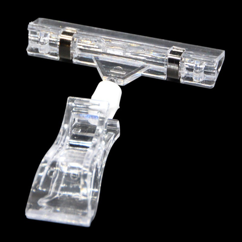 

20pcs Clear POP Advertising Clips Plastic Sign Price Display Label Tag Clip Holders In Supermarket Retails Label Holder Clamp
