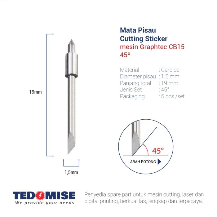 

Mata pisau cutting sticker CB15 - 45 derajat
