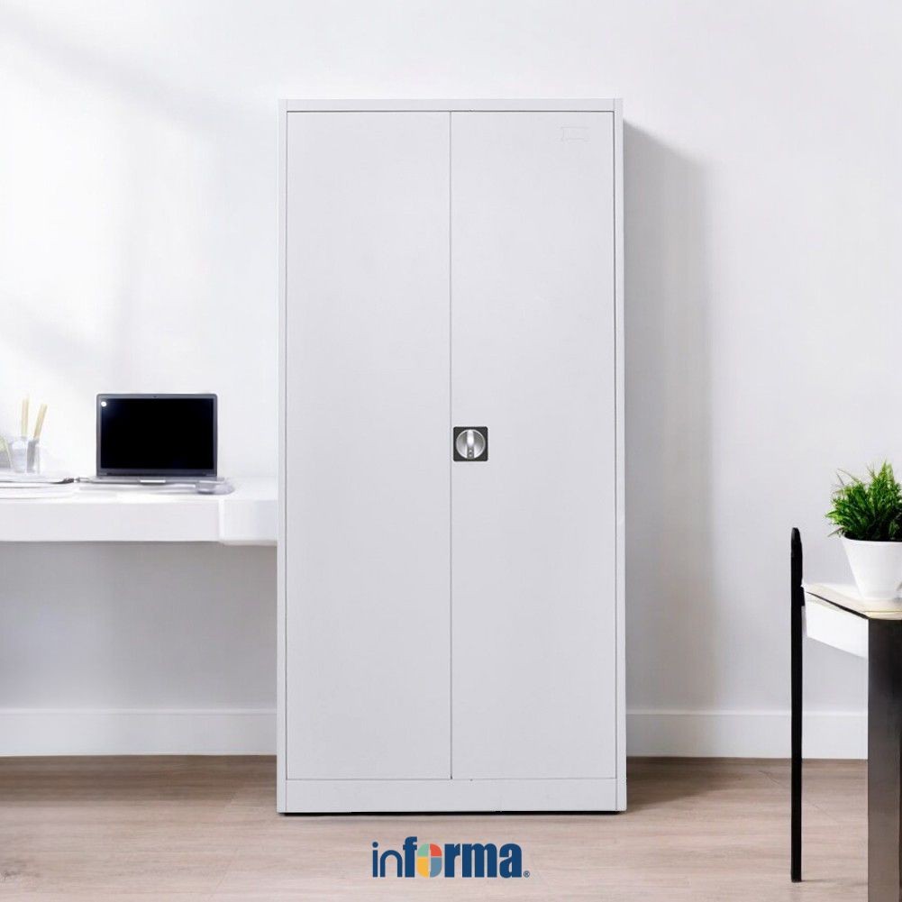Informa Lemari Arsip Kantor Metal 2 Pintu High - Putih File Cabinet Lemari Besi Kabinet Tempat Dokum