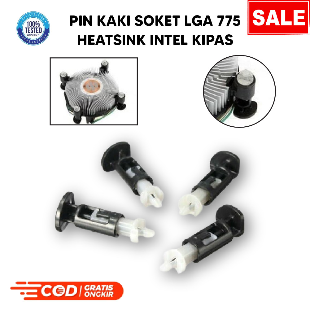 Pin Kaki Soket LGA 775/115x/1200/1700 Heatsink Intel Kipas CPU (1 pcs)