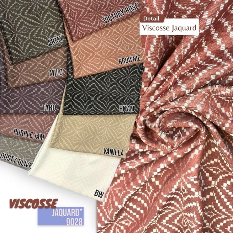 Kain Jaguar Motif Etnik | Viscose Jaquard | Kain Motif Geometris by Ghina Textile