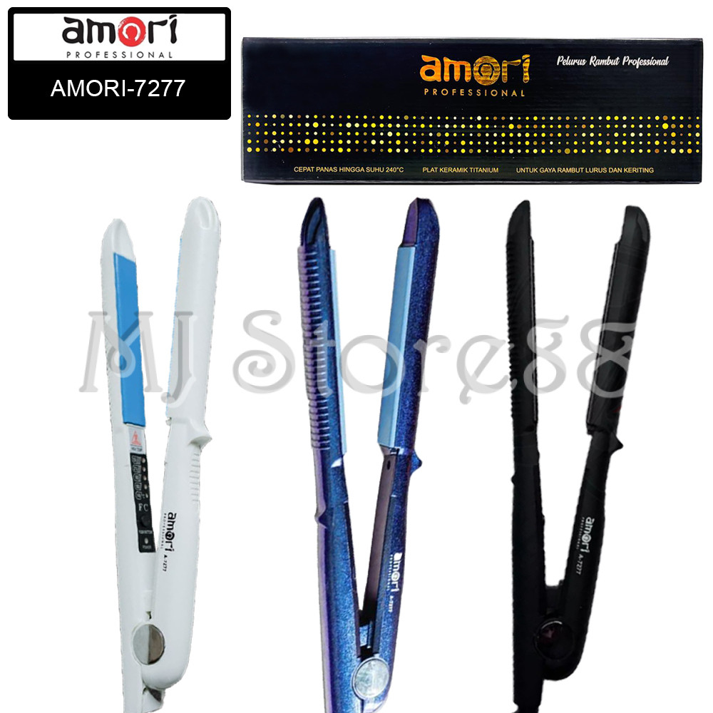 AMORI -7277 / Catokan Rambut Lurus dan Keriting 3in1 Dengan Glittery Tourmaline Ceramic Design - MJ