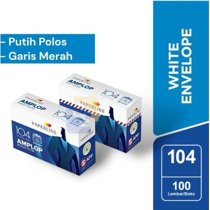 

1 Pak (100 lembar) Amlop 104 Polos dan Garis Paperline