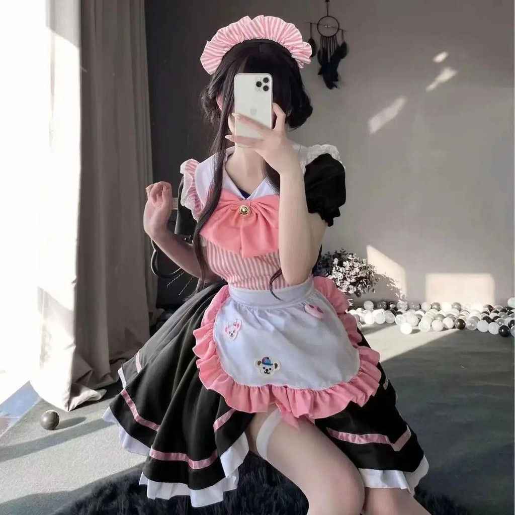 Cute Maid Dress Plus-size Maid Dress Two Yuan Lolita Cosplay Costume Stage Set Fresh Sweet Cute Maid