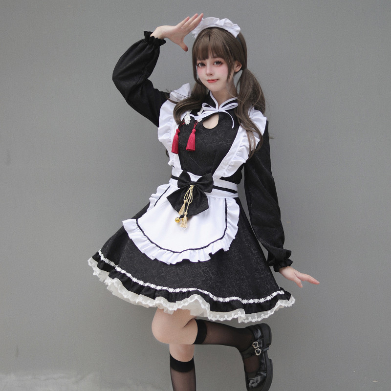 New Chinese Style Jacquard Lolita Dress Maid Clothing Plus Size Maid Clothing COS Suit Lolita Dress 