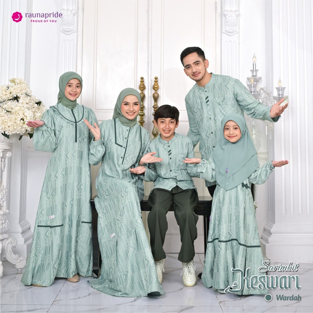 Sarimbit Raunapride Keswari - Wardah / Baju Muslim Set Couple Keluarga Lebaran By Raunapride