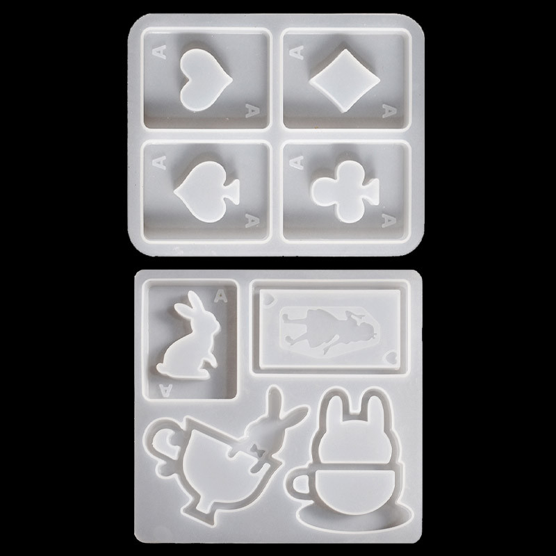 

Resin Shaker Mold Quicksand Silicone Molds Poker Funny Keychain Mold Back To School Resin Casting Molds for DIY Charm Art Craft