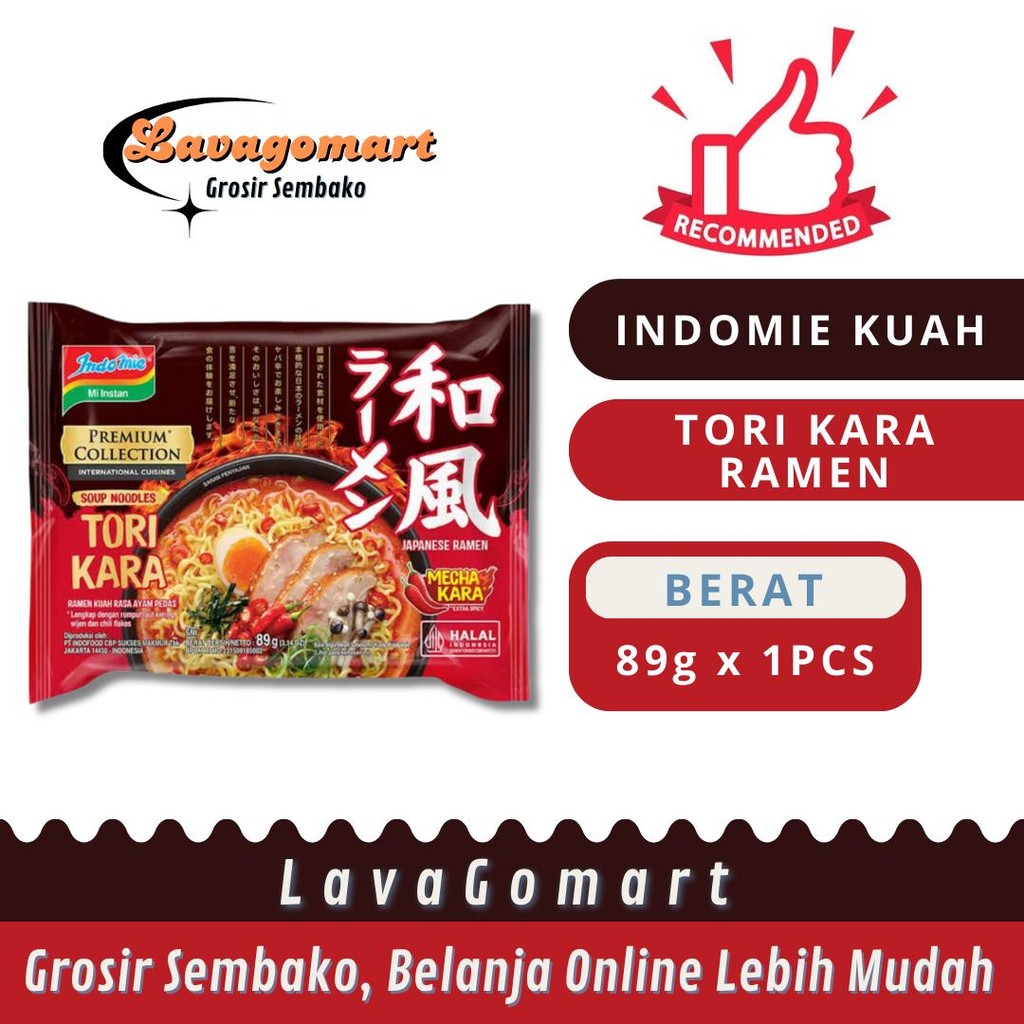

INDOMIE KUAH TORI KARA RAMEN 89g - 1 PCS - LAVAGOMART - BANDUNG