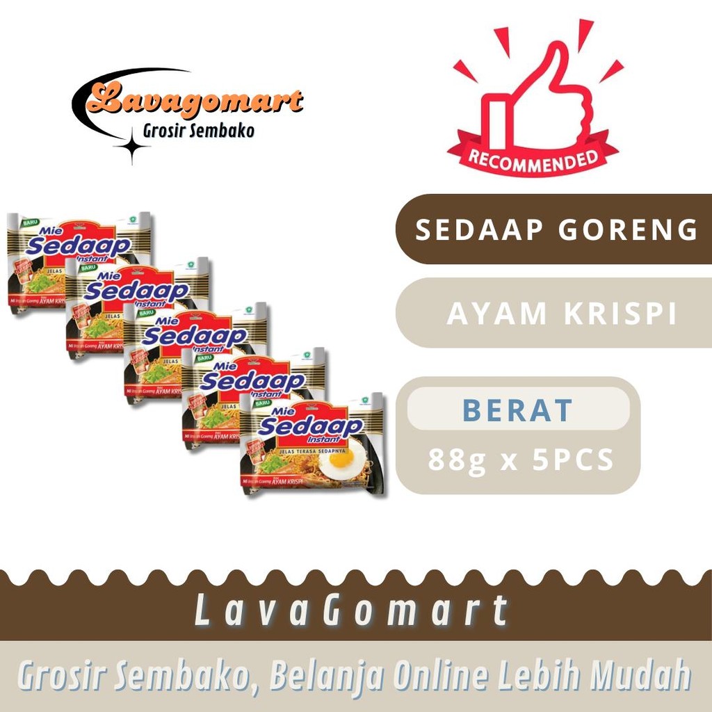

SEDAAP MIE GORENG AYAM KRISPI 88g - 5PCS - LAVAGOMART - BANDUNG