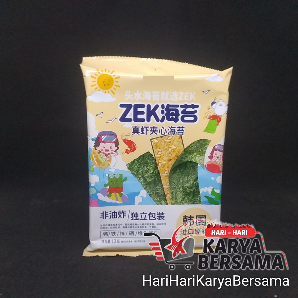

MAKANAN RINGAN RUMPUT LAUT ZEK SANDWICH SEAWEED SHRIMP 12GR