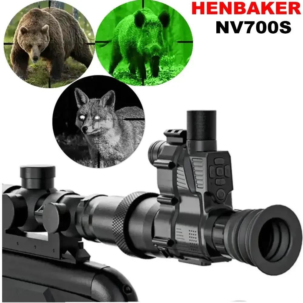 HENBAKER NV700S 4x-14x teropong, kamera perekam penglihatan malam riflescope 850nm 940nm cakupan tah