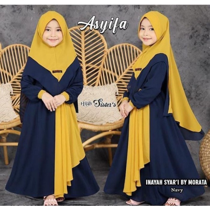Perempuan Syari Tahun Kids Anak Umur 8-12 Inayah Murah Gamis A.F Baju