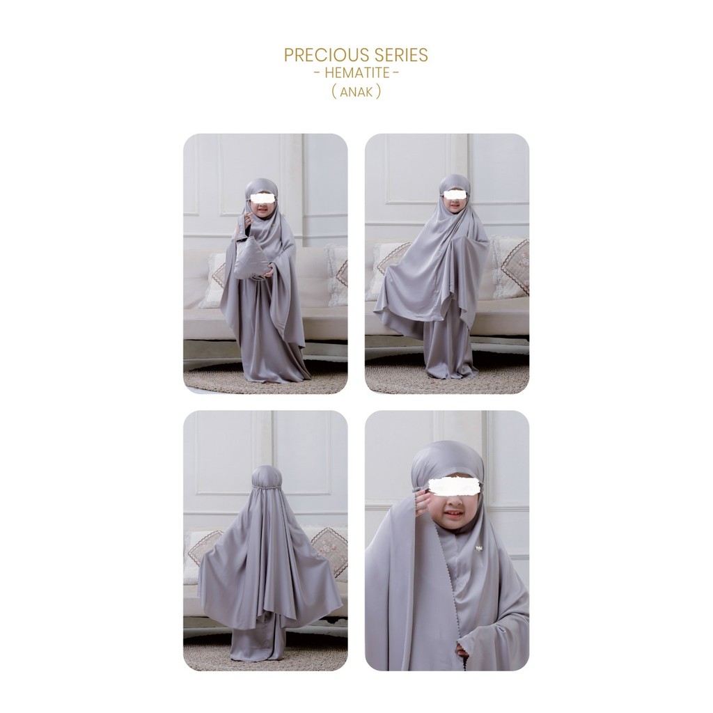 MUKENA PRECIOUS SERIES (ADULT / TEEN / CHILD PRAYER SET) - PPM - HEMATITE/CHILD