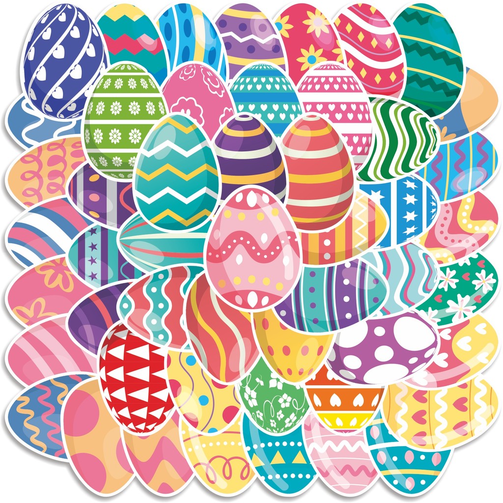 

COD 50 Pcs Stiker Colorful Easter Eggs Lucu Anti Air Untuk Dekorasi Notebook Sepeda Skateboard Handphone