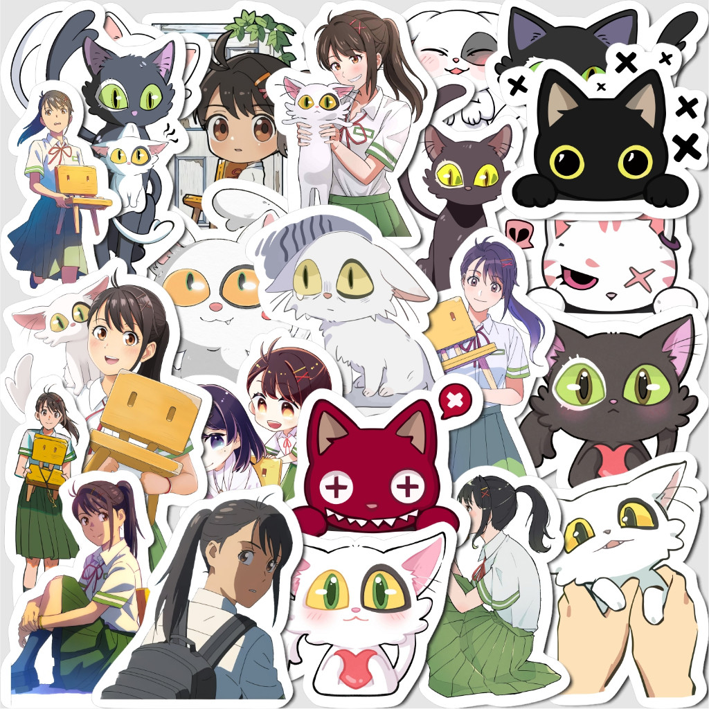 

Stiker Suzume / Vinyl Waterproof Anti Air / Sticker Kartun Lucu Anime Buku Journal Koper Motor Casing HP Laptop Tumbler Botol