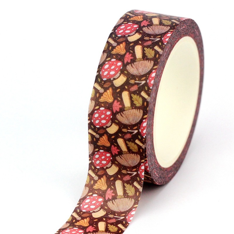 

2023 NEW 1PC. 10M/Lot Deco Mushrooms Fall Season Washi Tape for Journaling Stickers Adhesive Masking Tape Cute Stationery