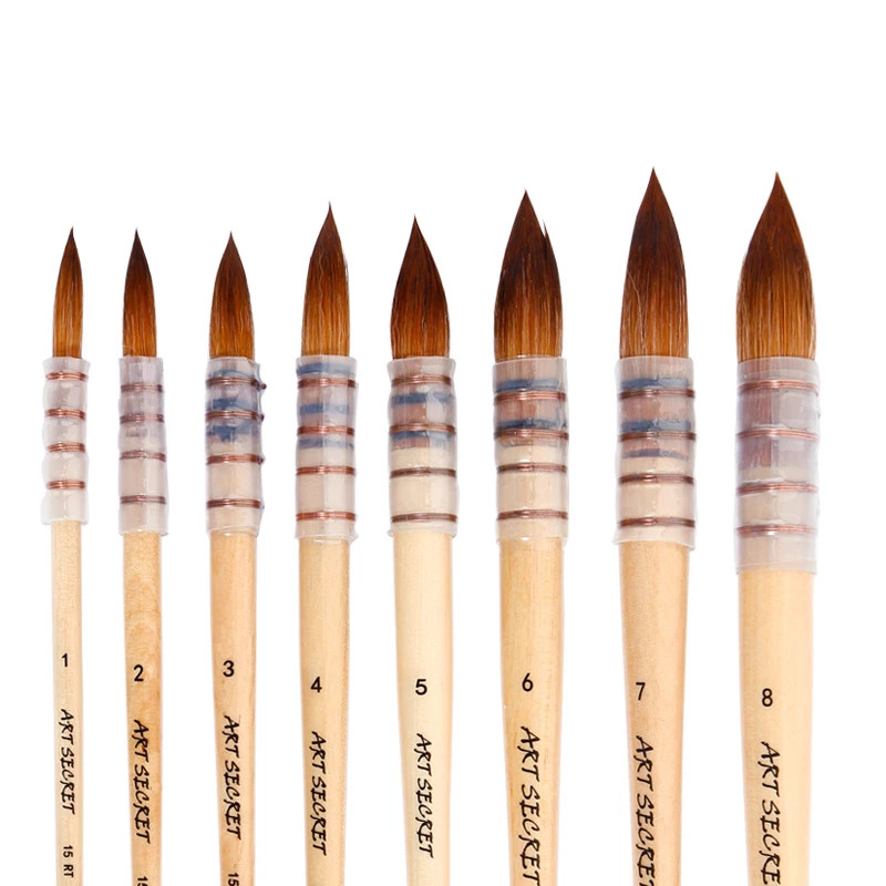 

1pc Paint Brush for Watercolor Acrylic and Oil Nylon Hair Retro Brush Pen Artish Professional Art Supplies Painting Tools