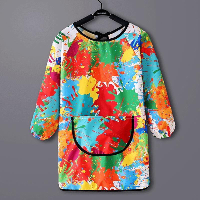 

Kids Painting Smocks Waterproof Art Apron For Child 3-8 Years Kids Clothing for Painting Aprons with Long Sleeve Dressing Gifts