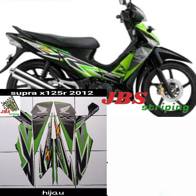 striping supra x 125 stiker  honda supra x 125 r 2012 hitam hijau