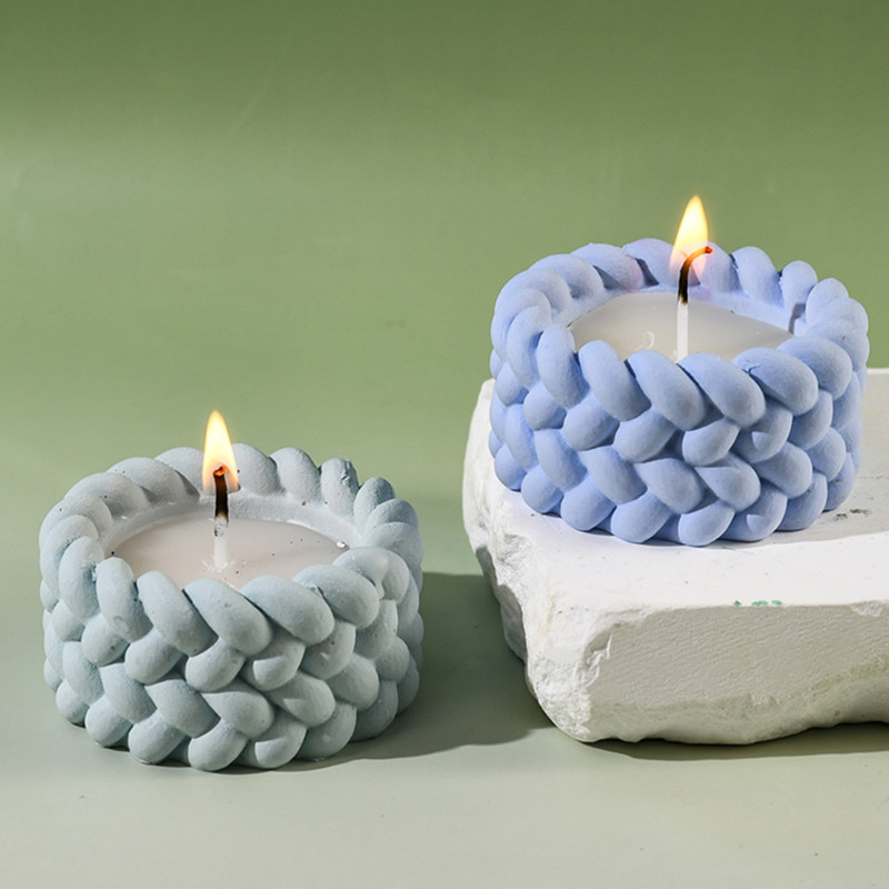

Hemp Rope Candle Cup Silicone Mold DIY Gypsum Aromatherapy Candle Holder Desktop Decoration Ornament Resin Mold Home Handicrafts