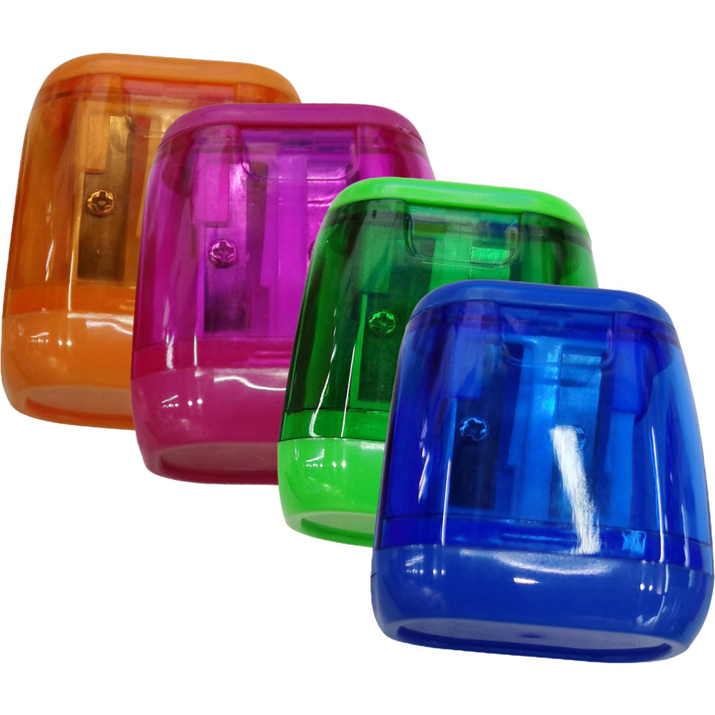 

4 Pcs Portable Pencil Sharpener Double Holes Sharpeners Small Hand Manual Plastic Student