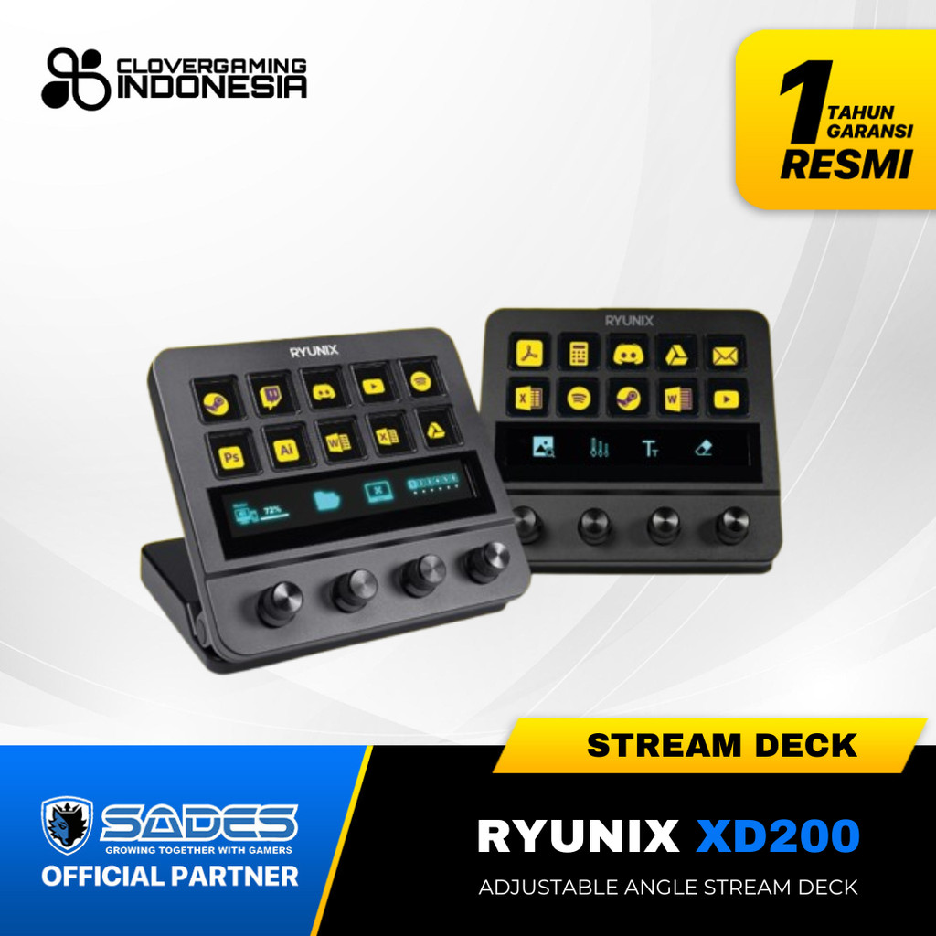 Sades Ryunix XD200 XD-200 Adjustable Angle Stream Deck PC Livestream Control Pad XD 200 Windows Mac