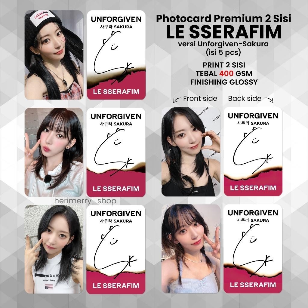 

(ISI 5 PCS) Photocard Anti Fragile Unforgiven - PC Premium 2 Sisi Kartu Kpop Merch Unofficial