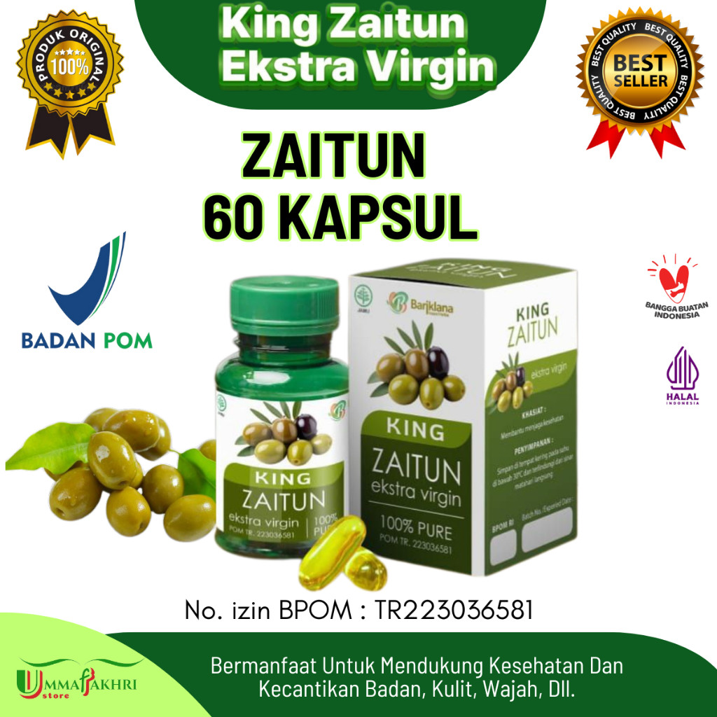 

King Zaitun Extra Virgin Olive Oil 100% Murni isi 60 kapsul