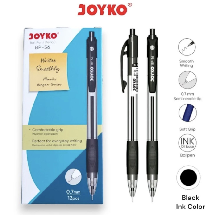 

Joyko BP-56 Pen | Ballpen | Ballpoint | Pulpen Joyko Ketebalan 0.7mm - Harga 1PC | 1ea | Alpenacc ATK