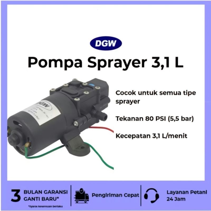 Dinamo Pompa Sprayer DGW Elektrik Original Tangki Semprot