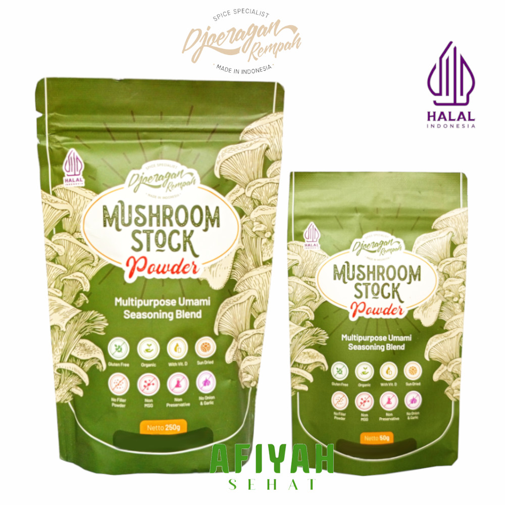 

DJOERAGAN REMPAH Mushroom Stock Bumbu Kaldu Jamur Bubuk Organik Gluten Free Tanpa Pengawet & MSG