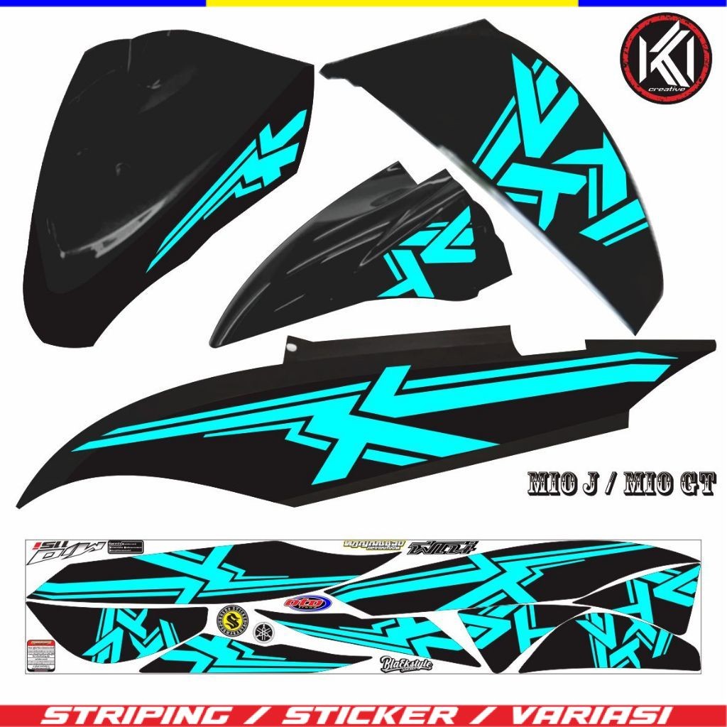 STICKER STRIPING NEW VARIASI SIMPEL VARIASI MOTOR MIOJ/GT LIST NEW SIMPEL DAN ELEGAN POLRT SIMPEL ST