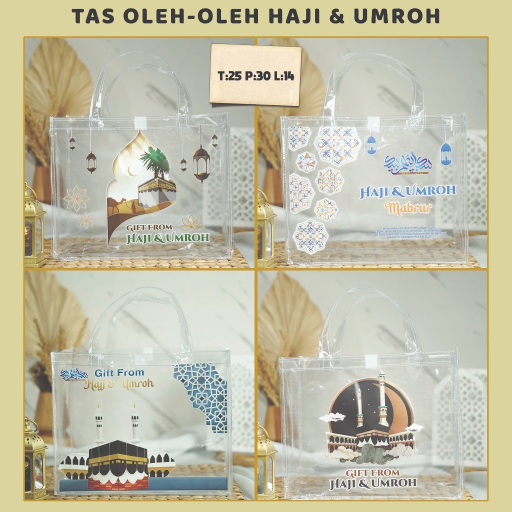

Uk 25x30x14 Tas Oleh Oleh Haji dan Umroh Bahan Mika Transparan Ready Stock