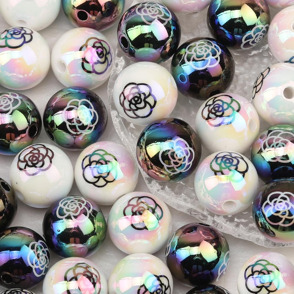 

Cordial Design 100Pcs 16*16MM Hand Made/Acrylic Beads/Jewelry Findings & Components/Round Shape/Aurora Effect/DIY Beads Making