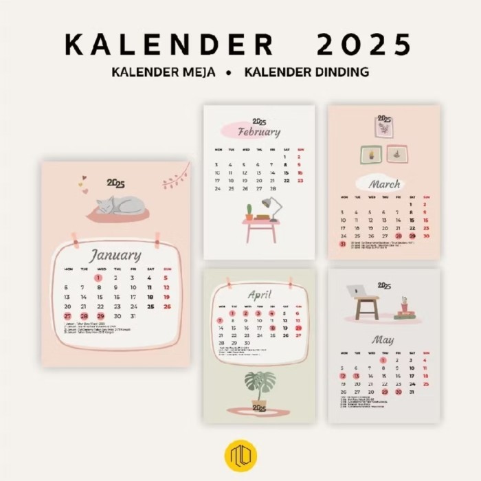 

Andma Kalender 2025 Dinding Meja Cute Minimalis Aesthetic - Meja