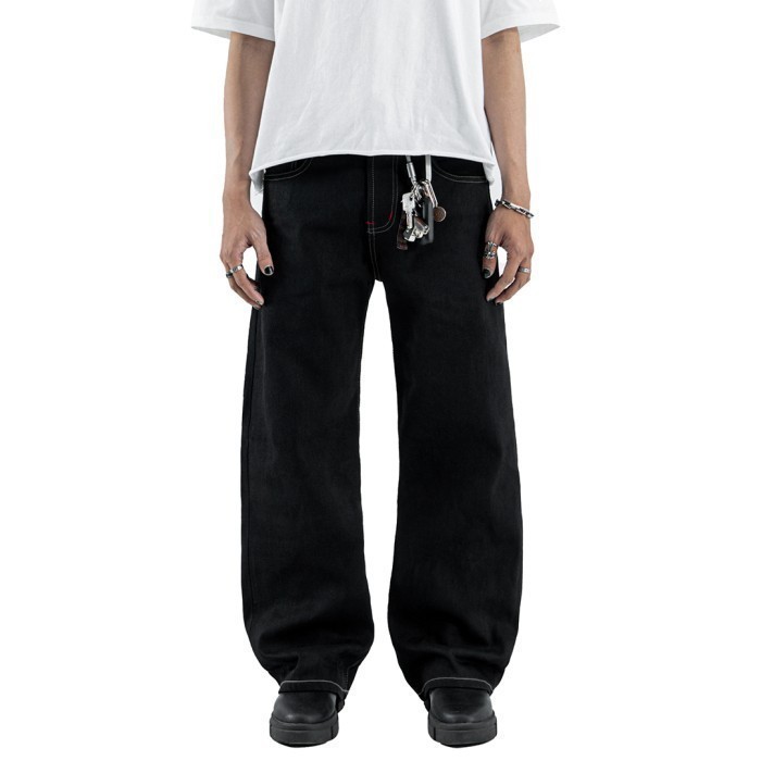 H1 BC baggy x Bhisma - Black selvedge raw - Celana Jeans