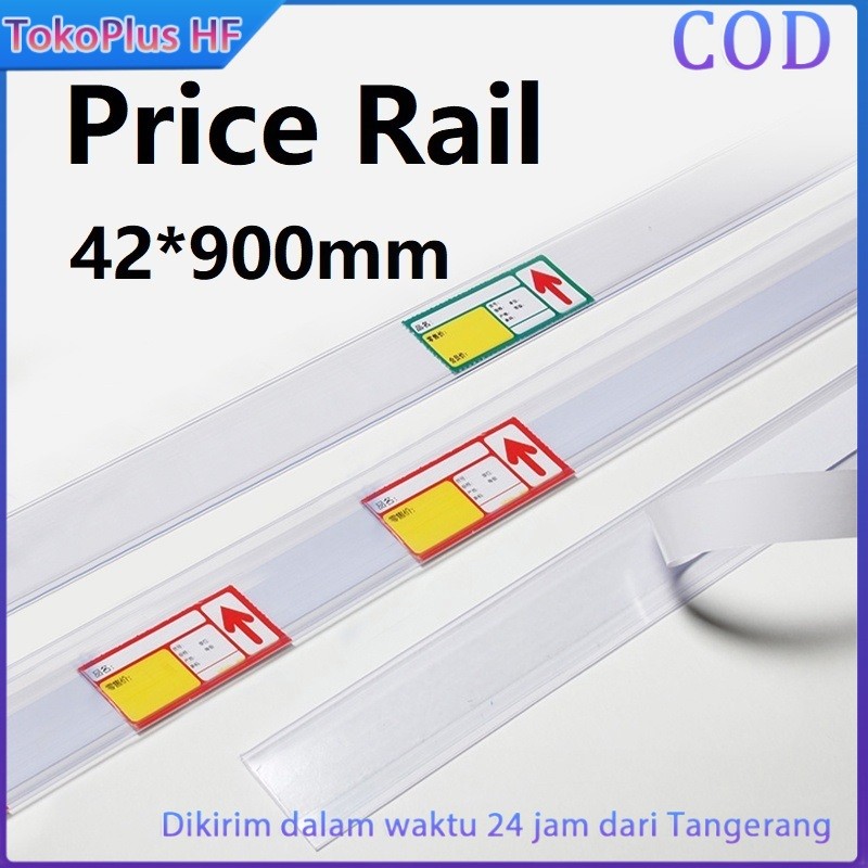 

900×42 mm abel Rak Klip Label Harga/Akrilik Klip Label HargaTransparan/Pemegang Label Supermarket TokoPlus HF