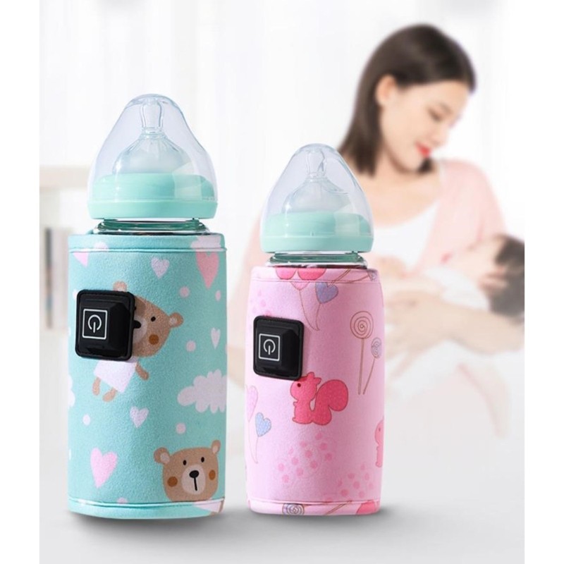 Portable USB Baby Bottle Warmer Travel Milk Warmer Infant Feeding Bottle Heated Cover Insulation The