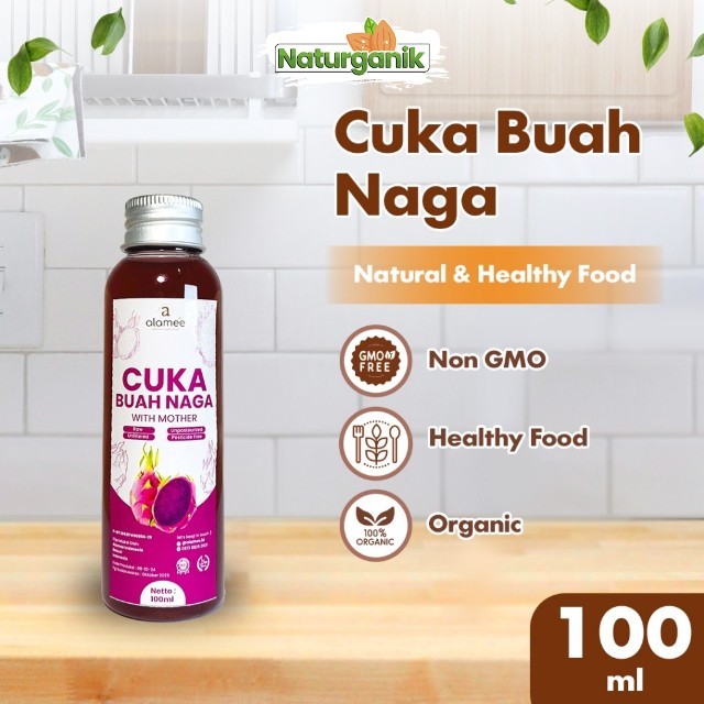 

ALAMEE Cuka Buah Lemon Organik Lemon Cider Vinegar With Mother Fermentasi Probiotik 100ml Naturganik