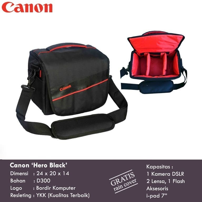Tas Kamera Dslr Canon Eos 1100D 1200D 1300D 60D 600D 700D free raincover
