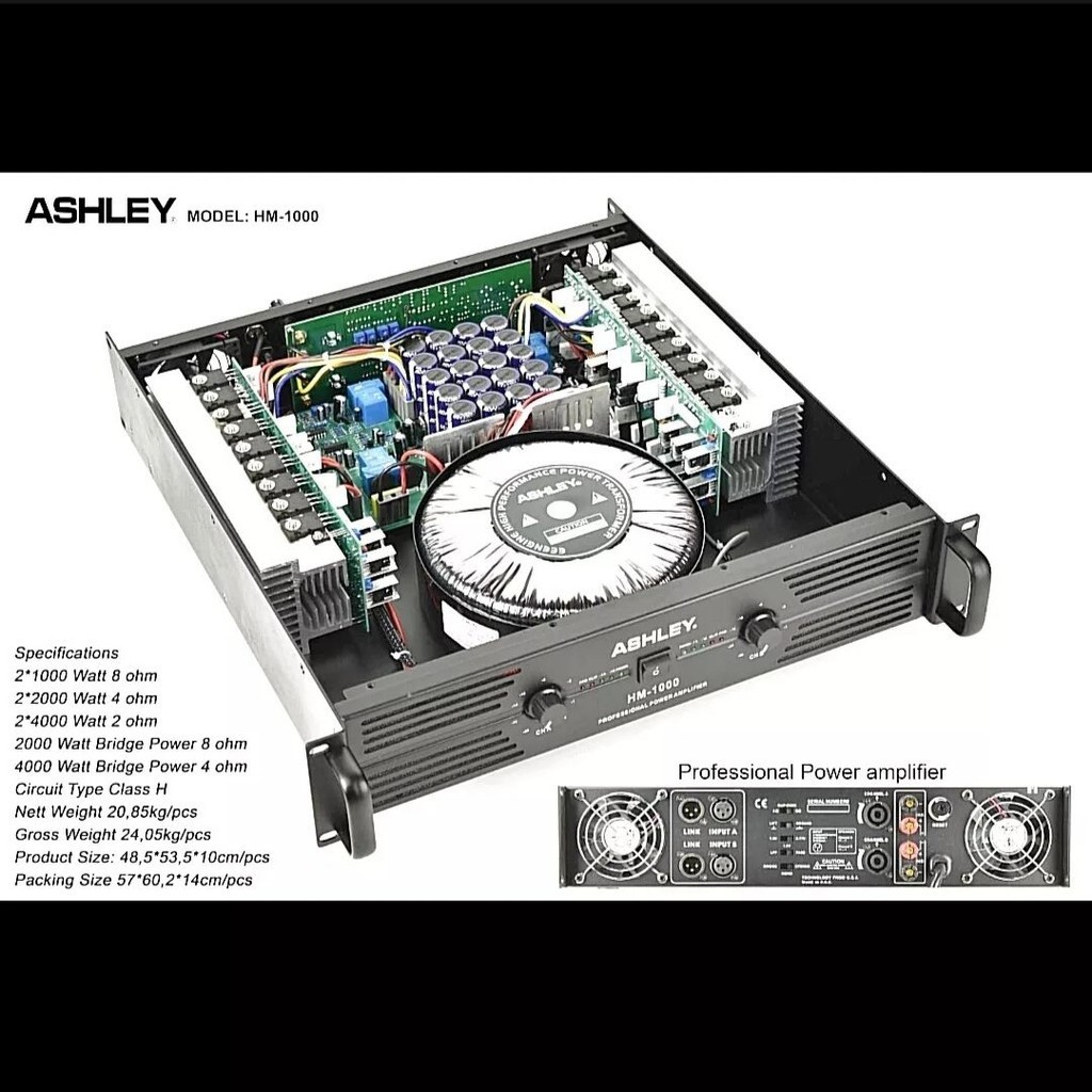 Power Amplifier Ashley HM 1000 Original Class H