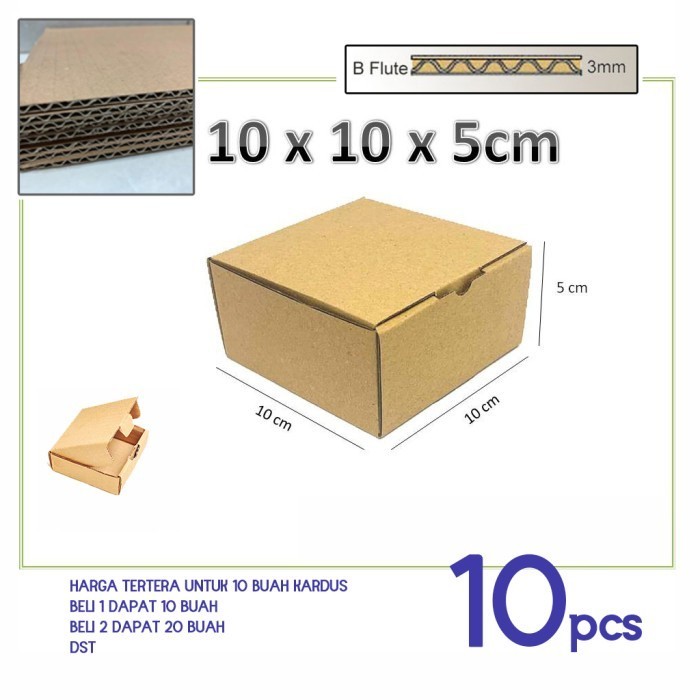 

10 BUAH KARDUS DUS BOX 10X10X5CM DIE CUT PIZZA