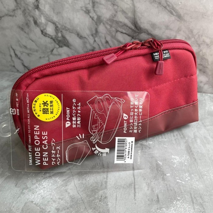 

Best- LIHIT LAB A-7688 Cordura Smart Fit Wide Open Pen Case/ Tempat Pensil - Red