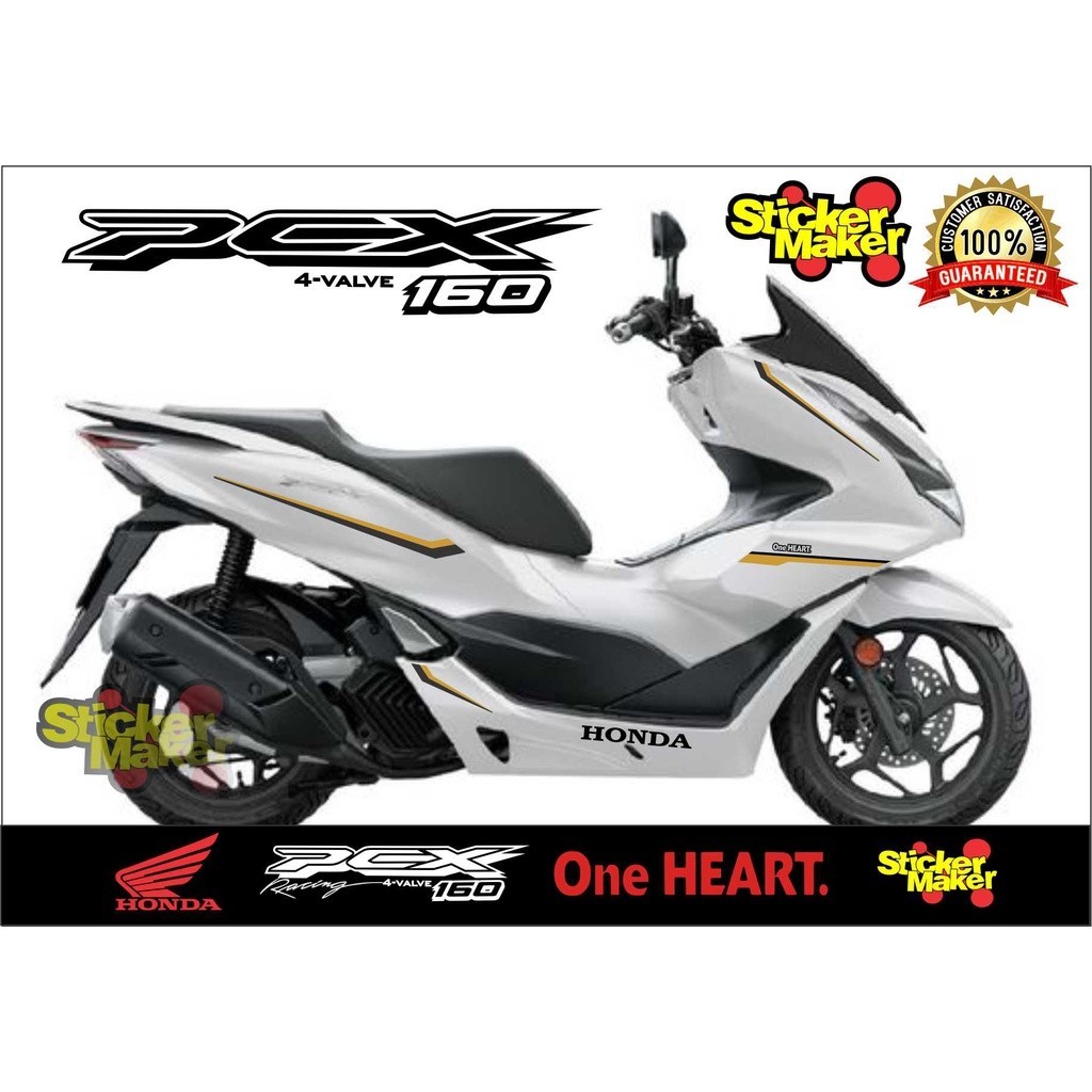 stiker cutting pcx 160 sticker striping garis simpel honda pcx new 160 putih