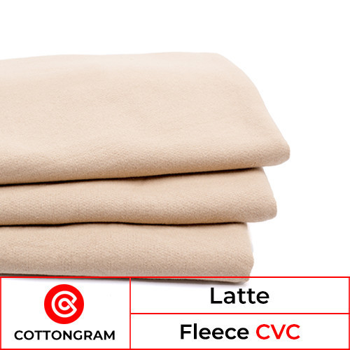 Kain Fleece Cottongram Bahan CVC untuk Sweater Hoodie Warna Muda - Putih, 500gr Kain Saja