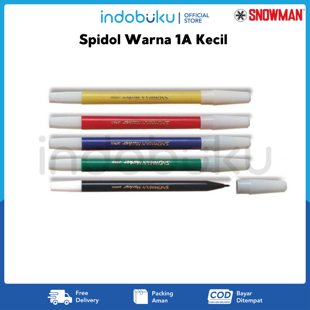 

Spidol Warna Snowman 1A Kecil Warna Hitam Biru Merah Kuning Hijau - 1Pcs