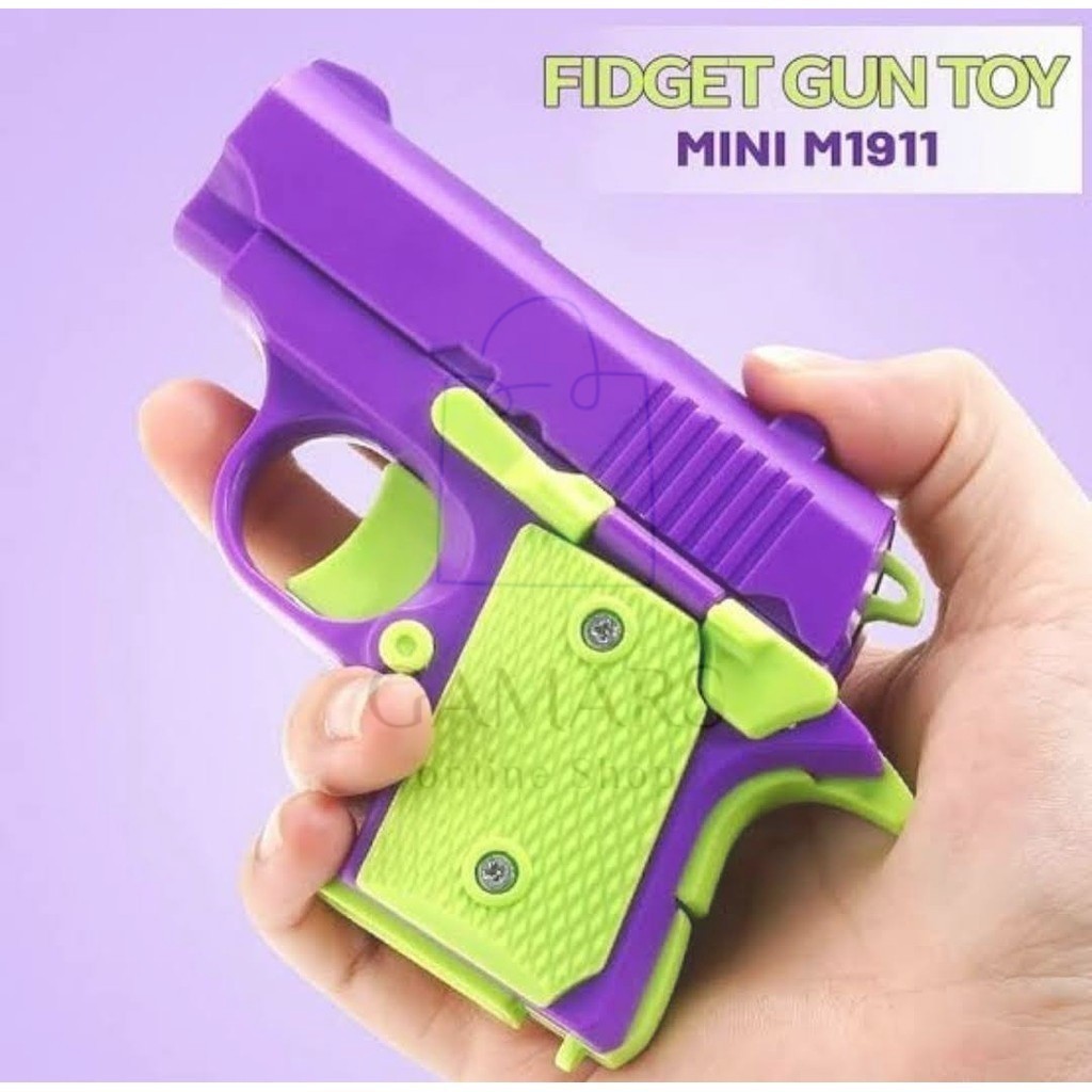 Mainan anak Pistol Plastik Fidget Mainan Printing 3D DIY Penghilang stress mini 1911