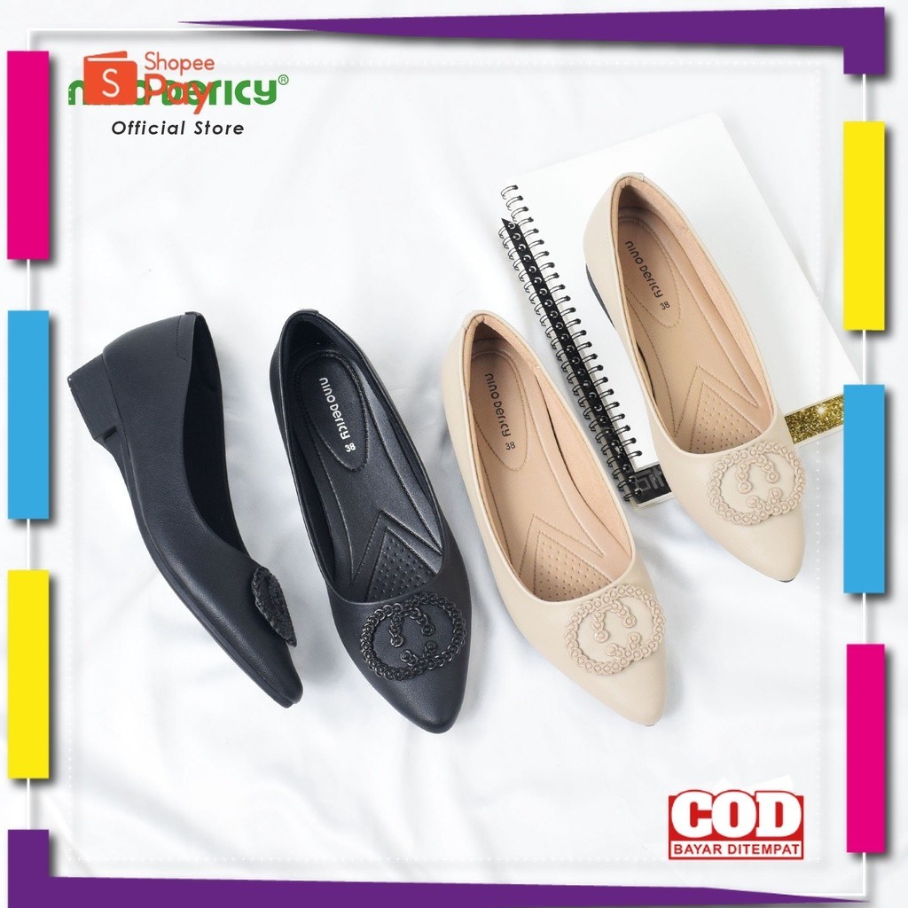 UKURAN SIZE 37 38 39 40 41 42 43 44 45 / Flat Shoes Wanita / Sepatu Flat Wanita NINO DERICY NRA 301